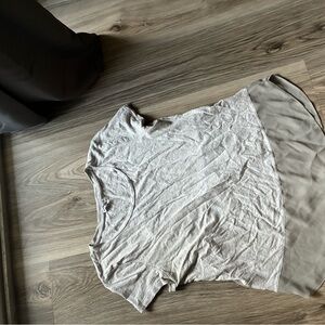Express Grey T Shirt with sheer light weight organza back and bottom detail